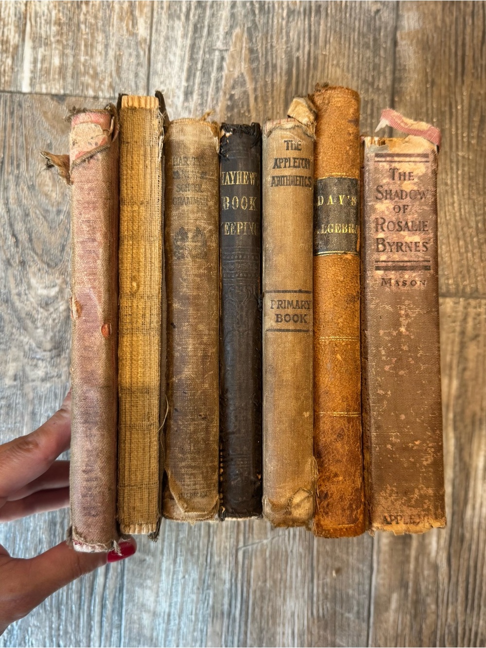 Antique Vintage early 1900s Assorted Cloth-Bound Books - set of 7